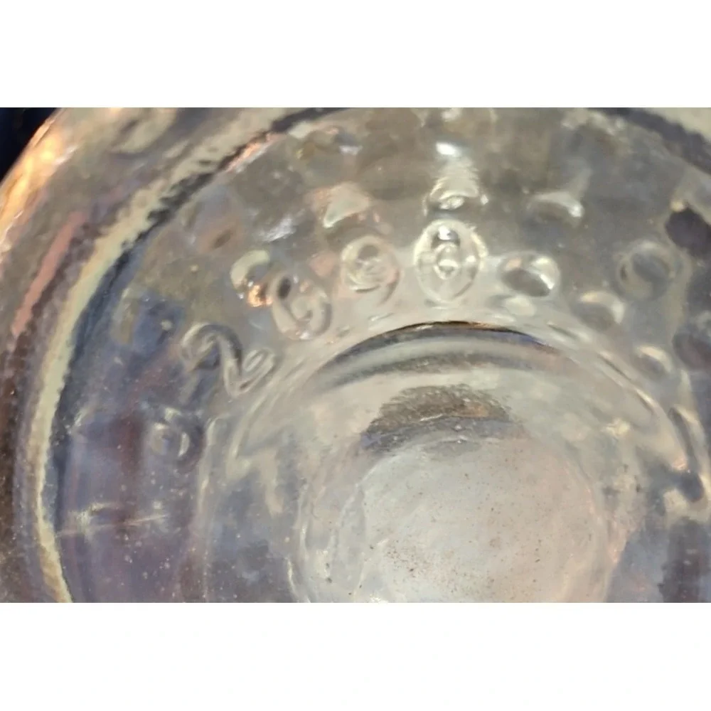 Vintage Clear Hobnail Glass Kerosene Oil Lamp with Chimeny shade; J-2090